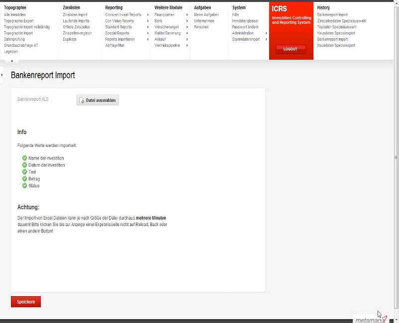 Bakenreport Import