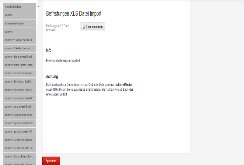 Befristungen Import