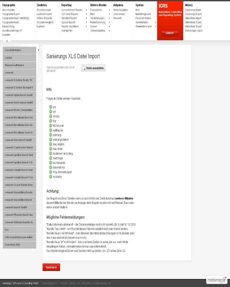 Sanierungs Import