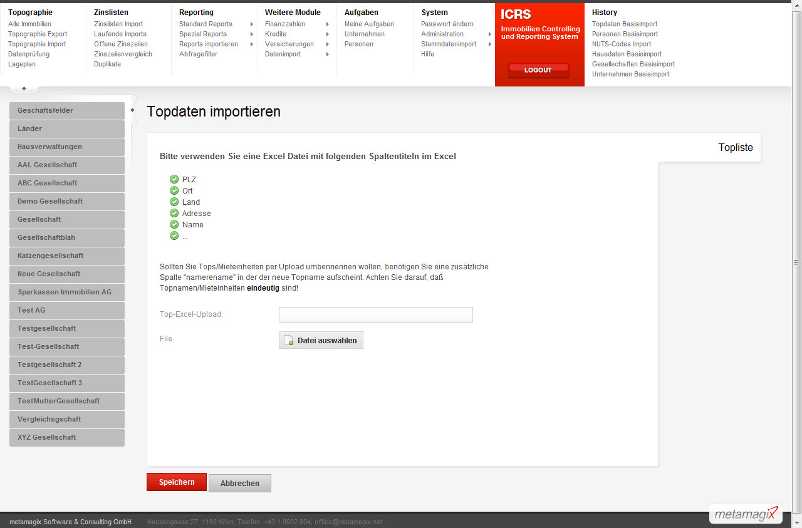Topliste importieren