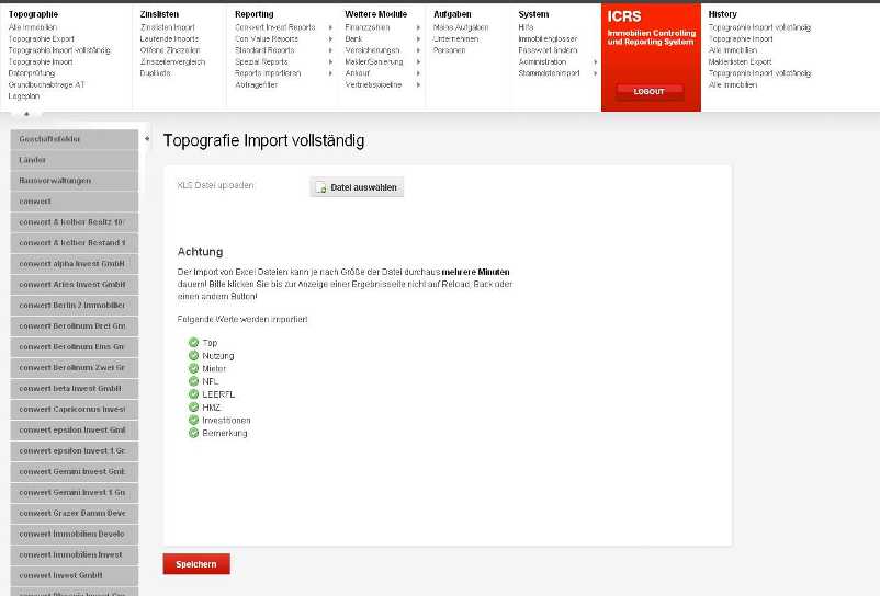 Topographie Import vollständig