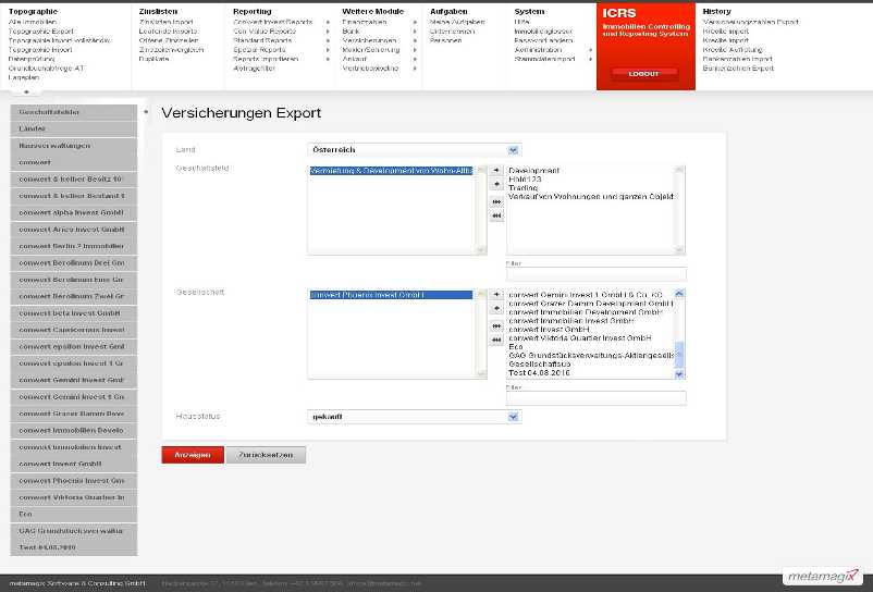 Versicherungen Export